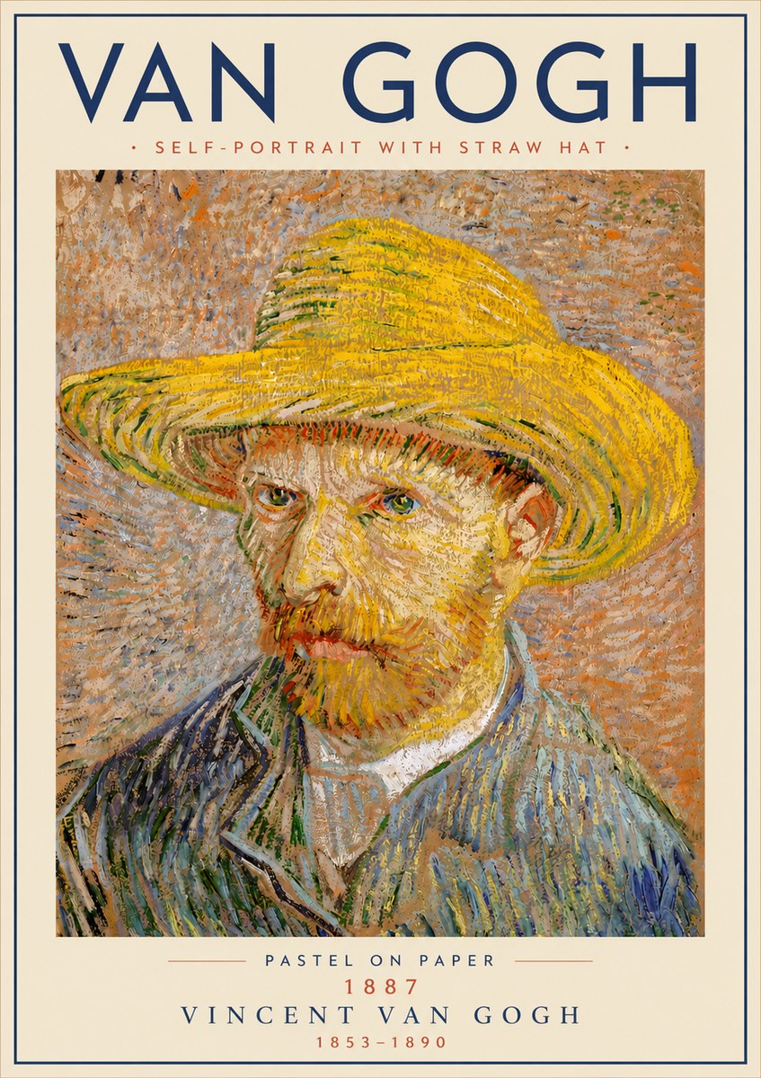 Van Gogh Self-portrait with Straw Hat I No6 - Poster