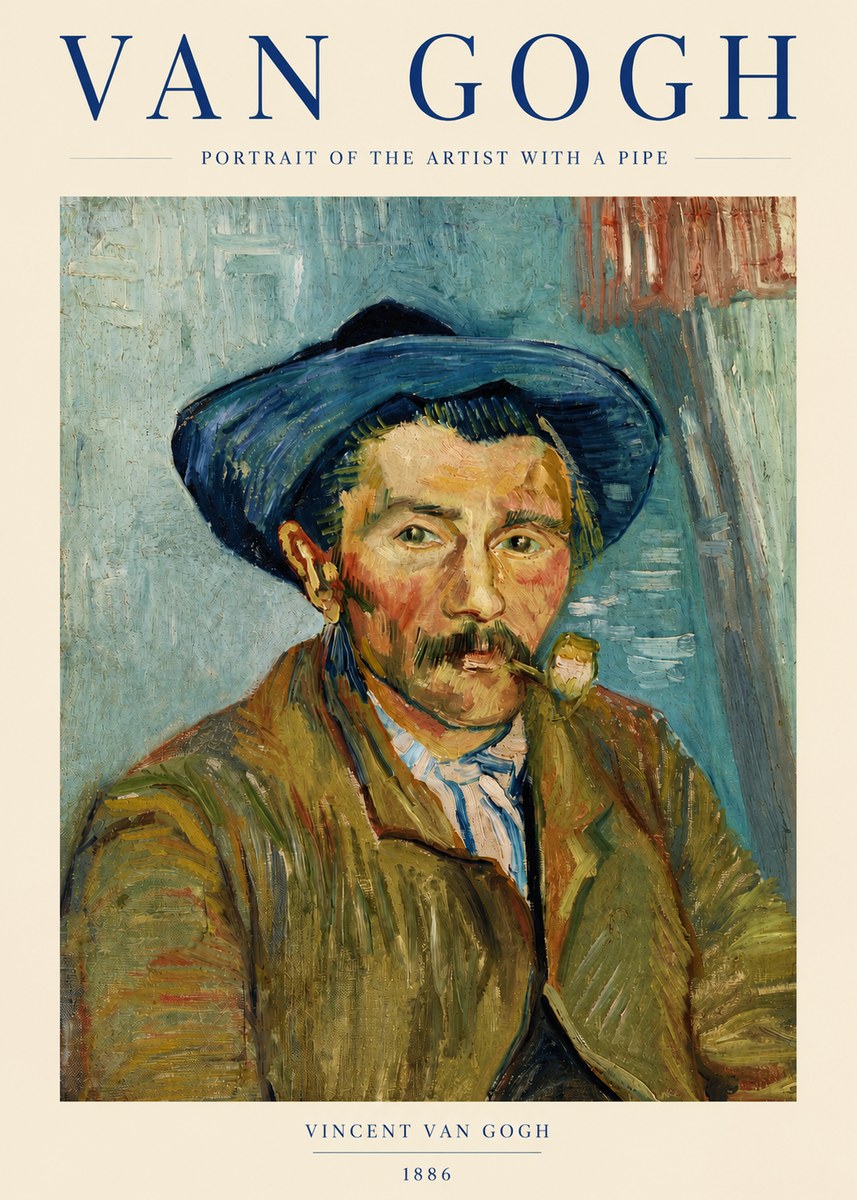 Van Gogh Portrait of the Artist with a Pipe No3 - Poster
