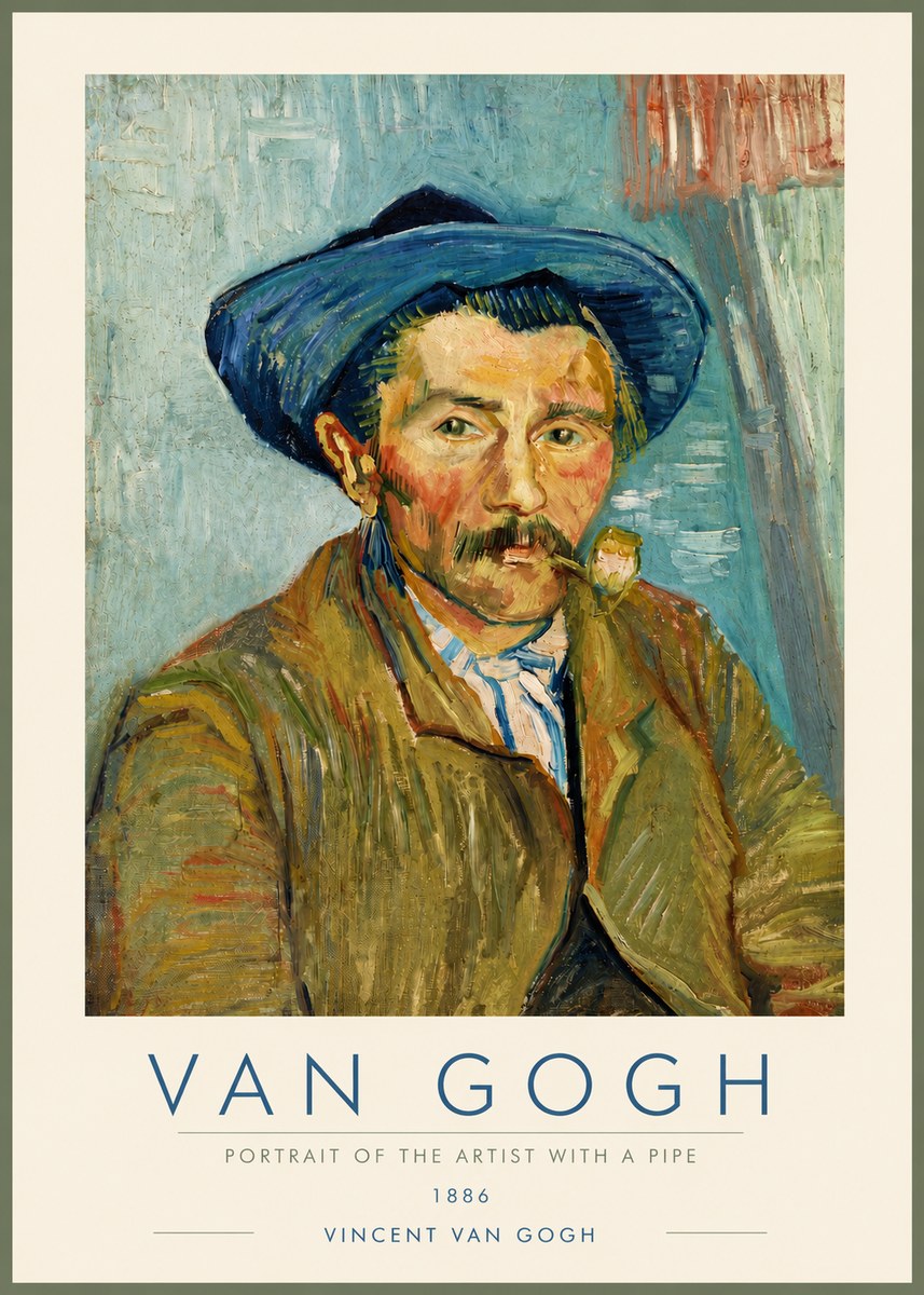 Van Gogh Portrait of the Artist with a Pipe No4 - Poster