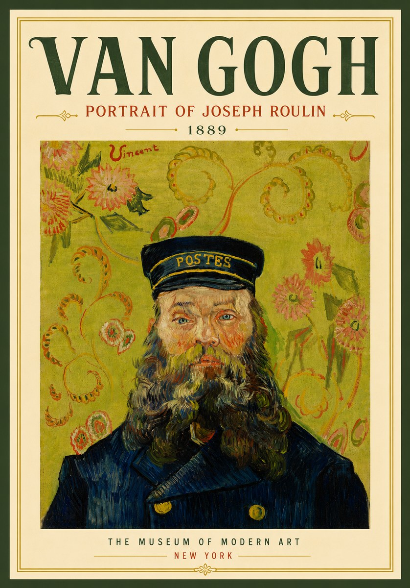 Van Gogh Portrait of Joseph Roulin II No5 - Poster