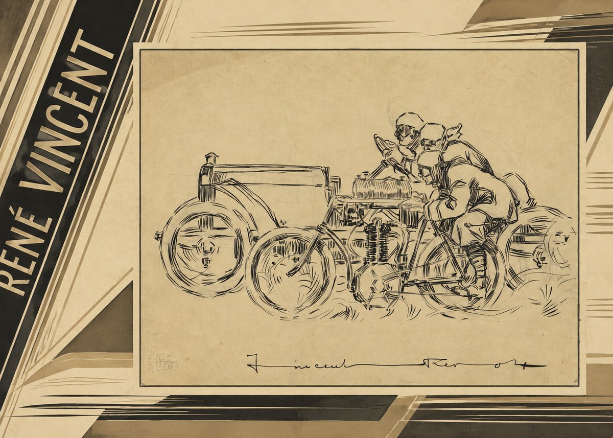 René Vincent Course Automobile No2 - Poster