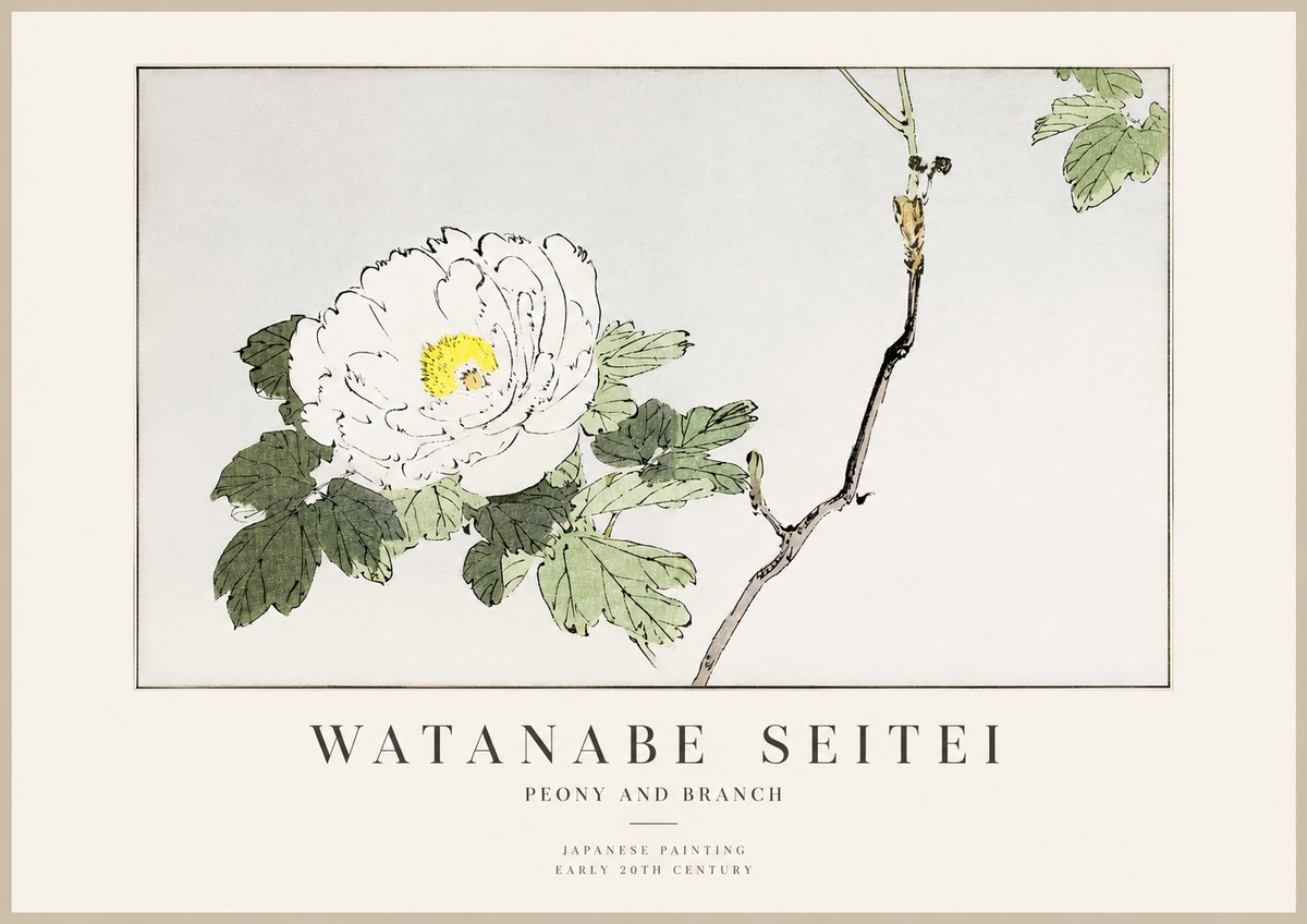 Watanabe Seitei Peony and Branch No1 - Poster