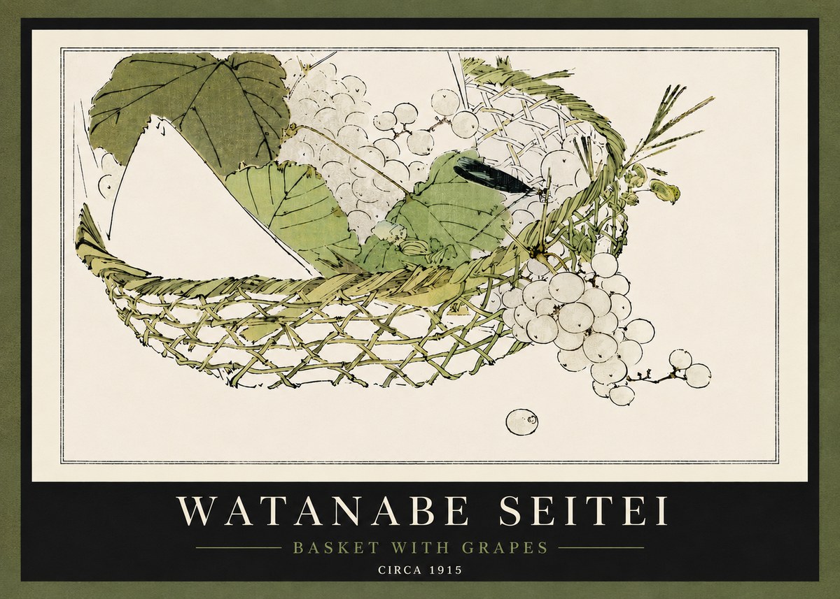 Watanabe Seitei Basket with Grapes No5 - Poster