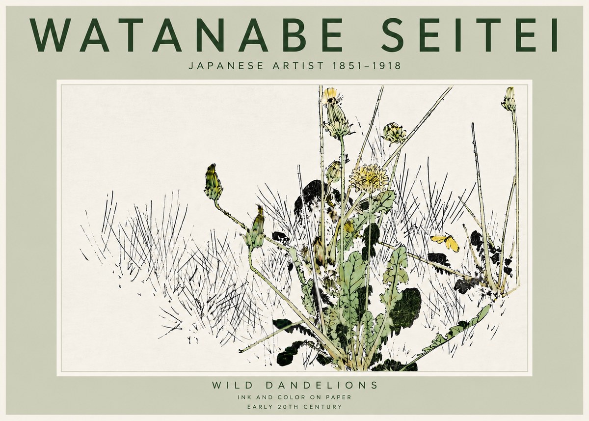Watanabe Seitei Wild Dandelions No6 - Poster