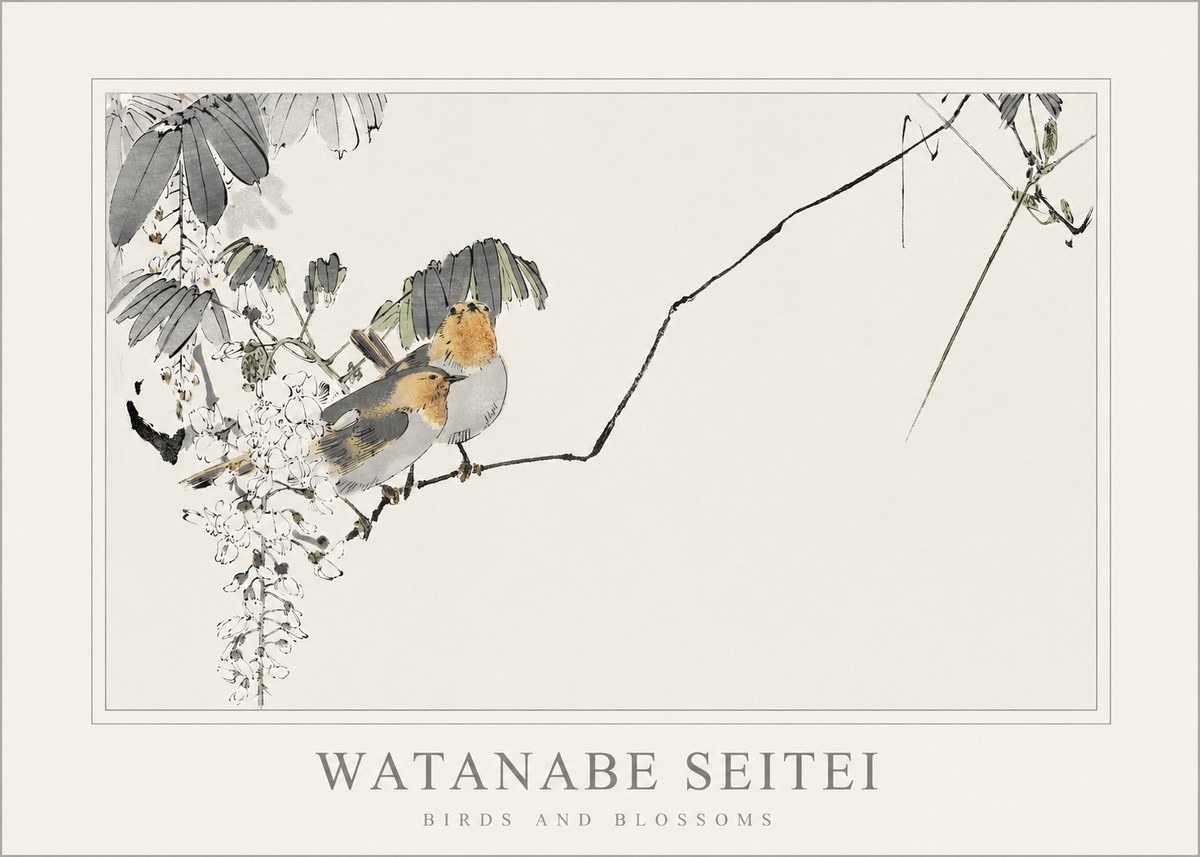 Watanabe Seitei Birds and Blossoms No1 - Poster