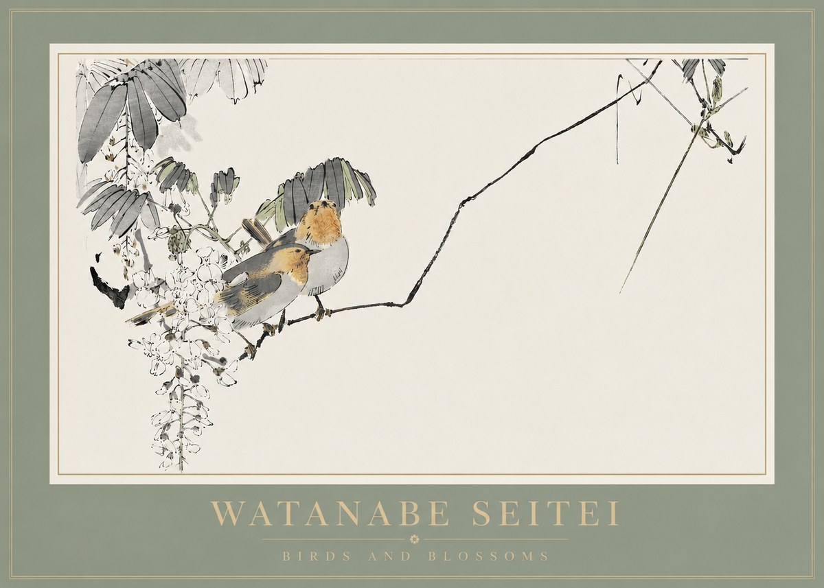 Watanabe Seitei Birds and Blossoms No2 - Poster