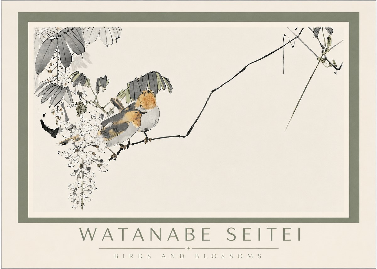 Watanabe Seitei Birds and Blossoms No4 - Poster