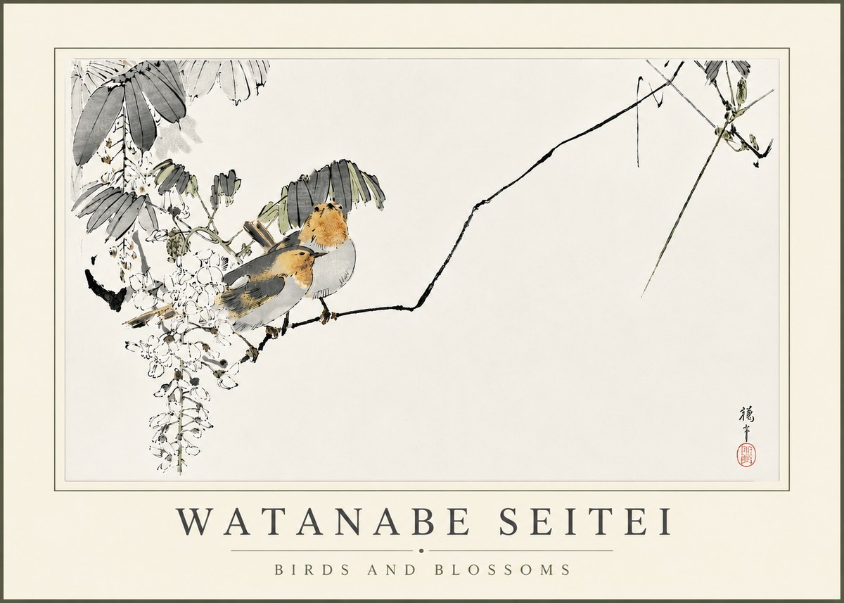 Watanabe Seitei Birds and Blossoms No5 - Poster