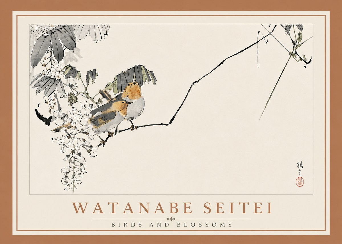 Watanabe Seitei Birds and Blossoms No6 - Poster