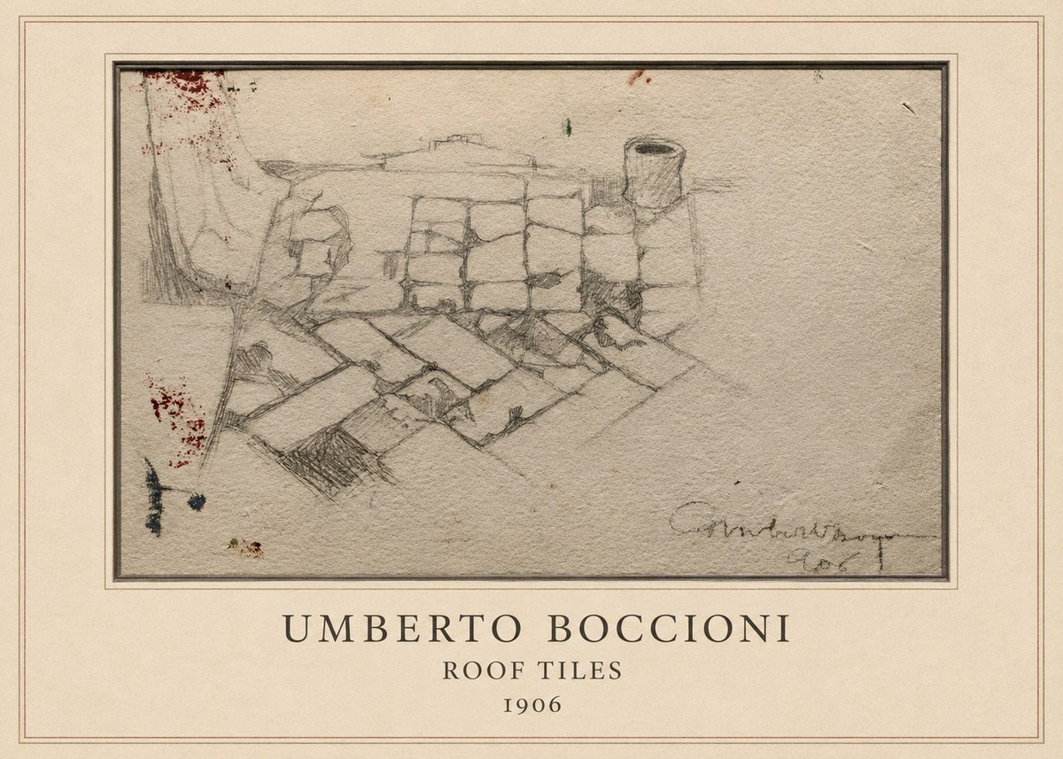 Umberto Boccioni Roof Tiles No4 - Poster