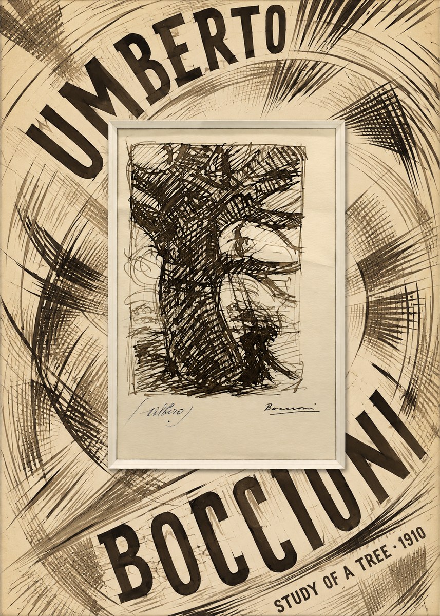 Umberto Boccioni Study of a Tree No6 - Poster