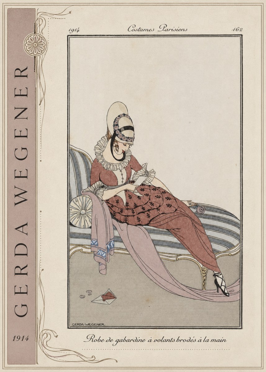 Gerda Wegener Robe De Gabardine À Volants Brodés À La Main II No2 - Poster