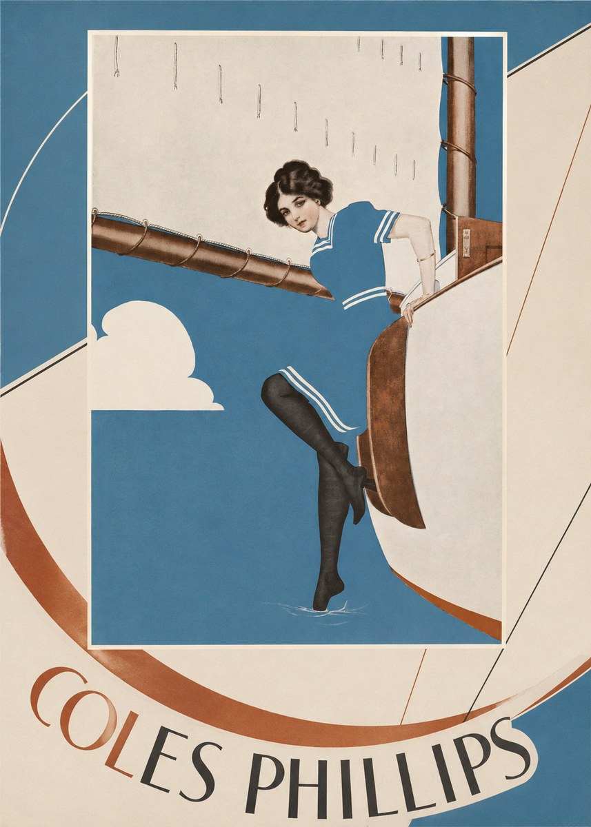 Coles Phillips Woman on a Yacht No6 - Poster