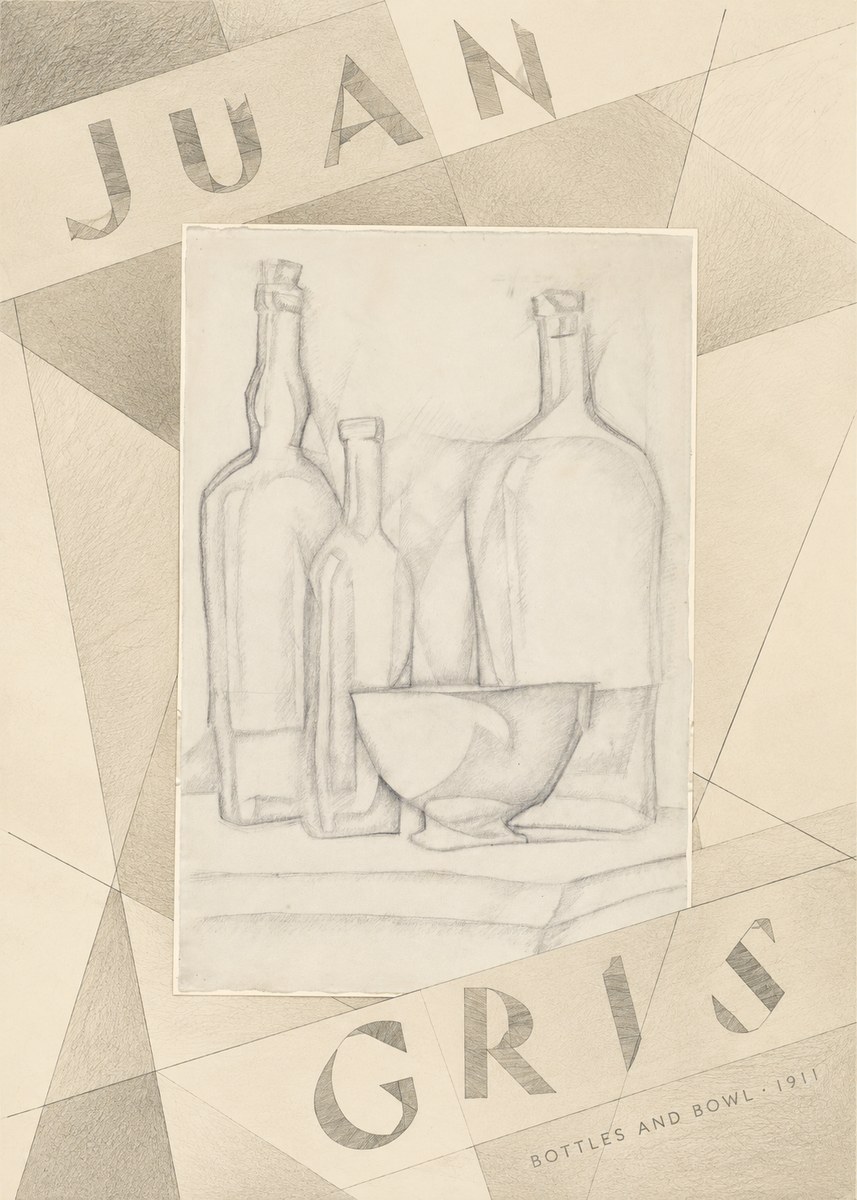 Juan Gris Bottles and Bowl No5 - Poster