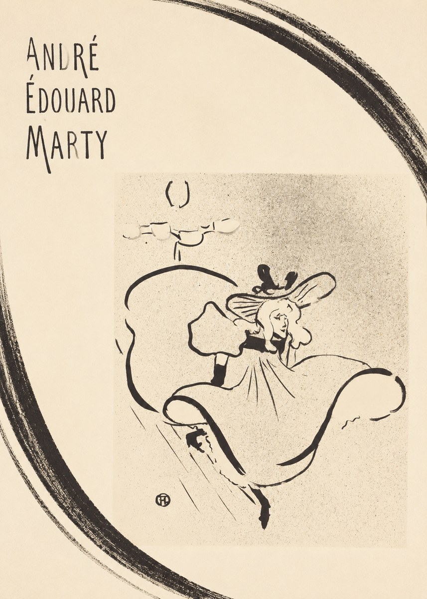 André Édouard Marty Elegant Woman with Hat No5 - Poster