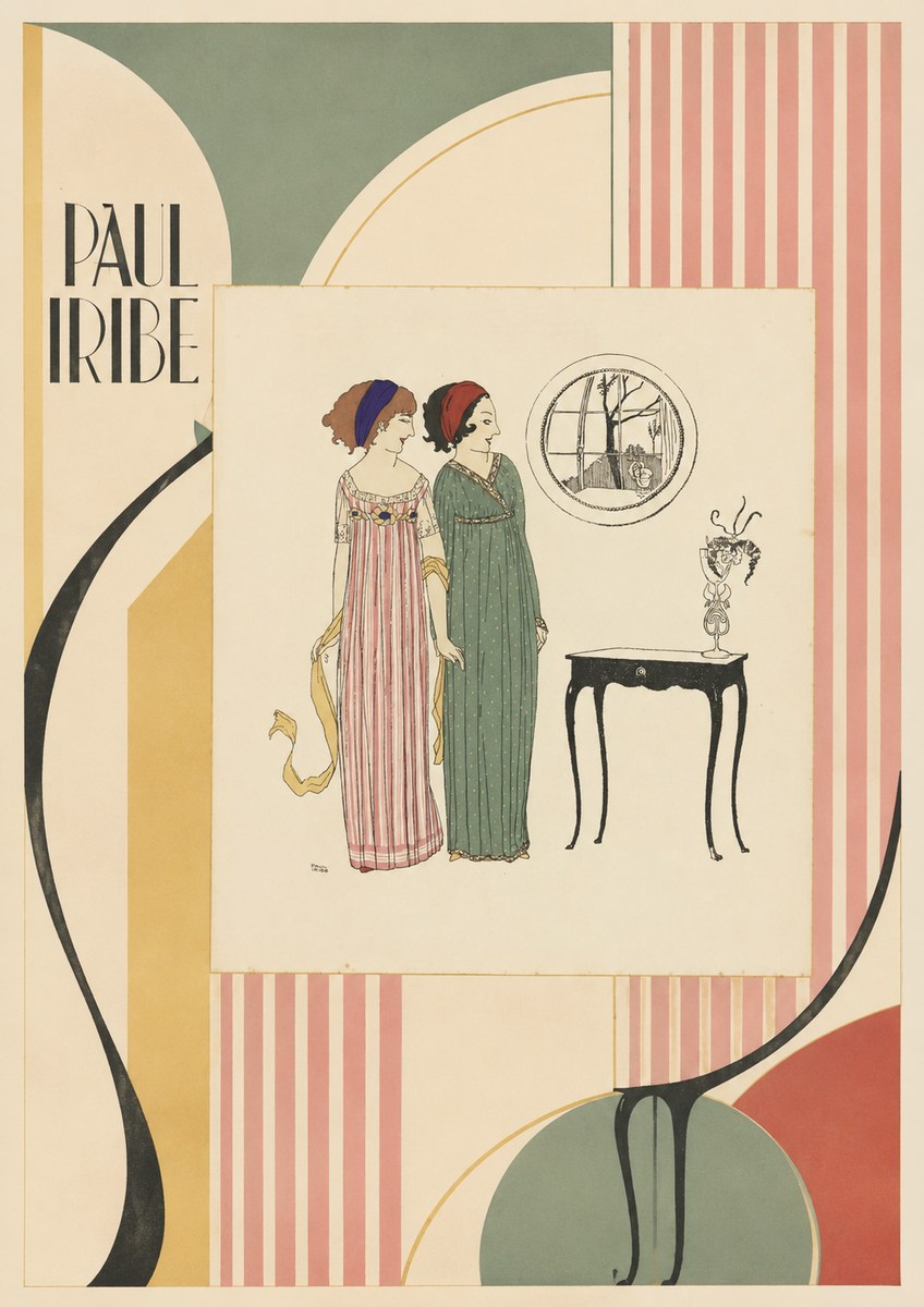 Paul Iribe Two Women in Elegant Dresses No4 - Poster