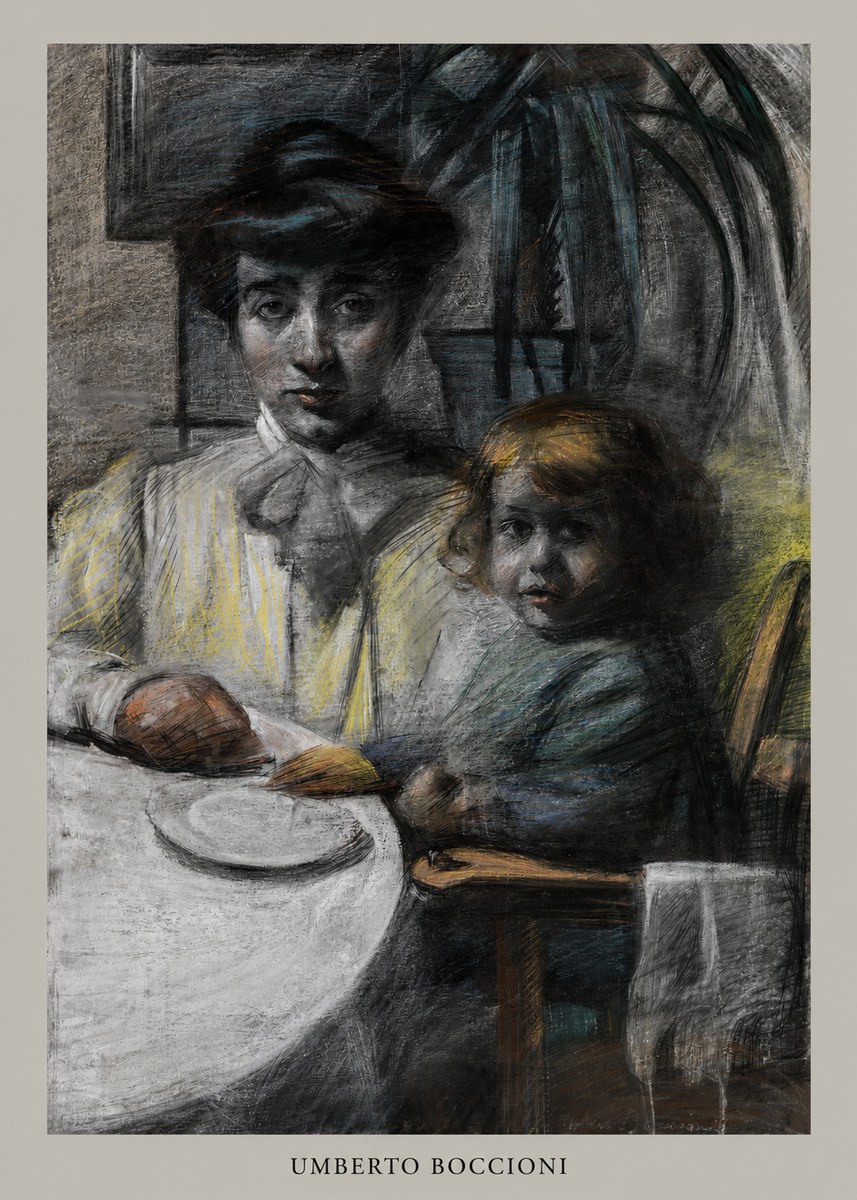 Umberto Boccioni Mother and Sister No6 - Poster