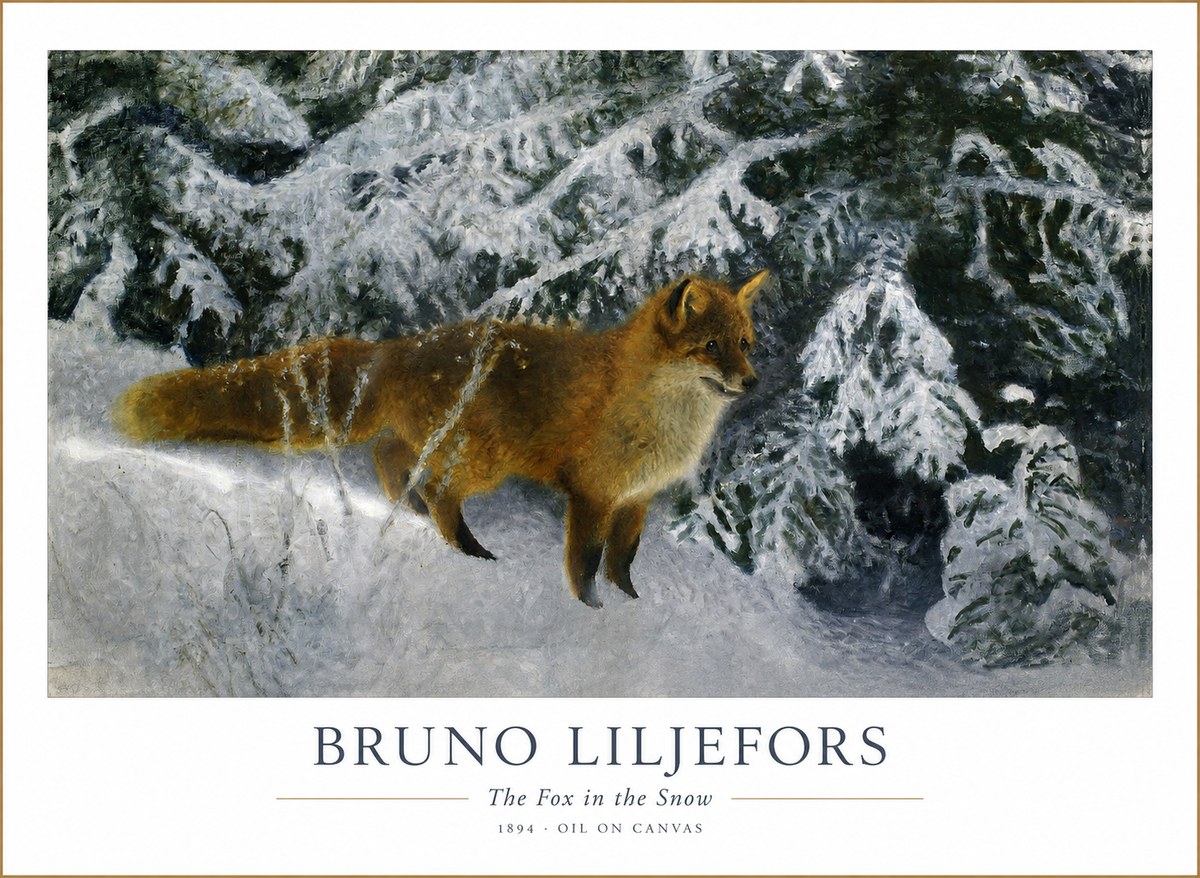 Bruno Liljefors The Fox in the Snow No1 - Poster