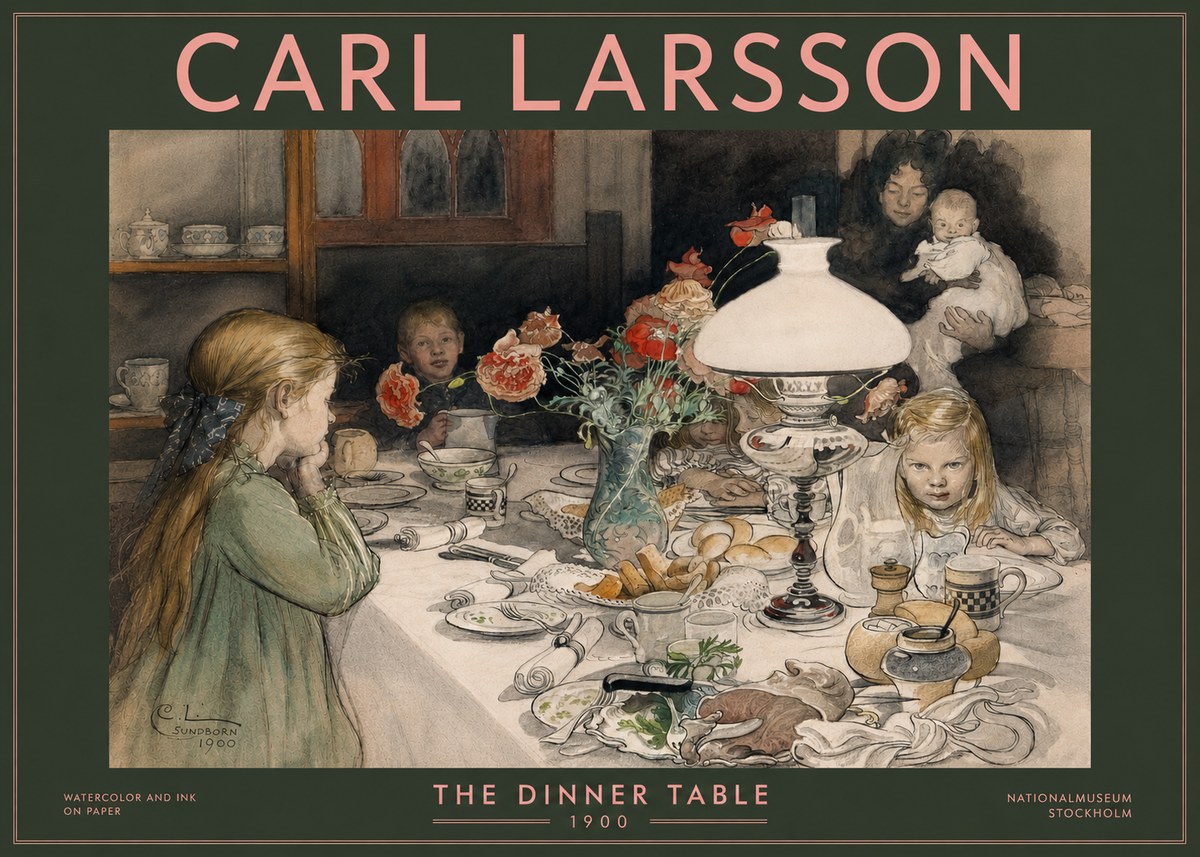 Carl Larsson The Dinner Table No3 - Poster