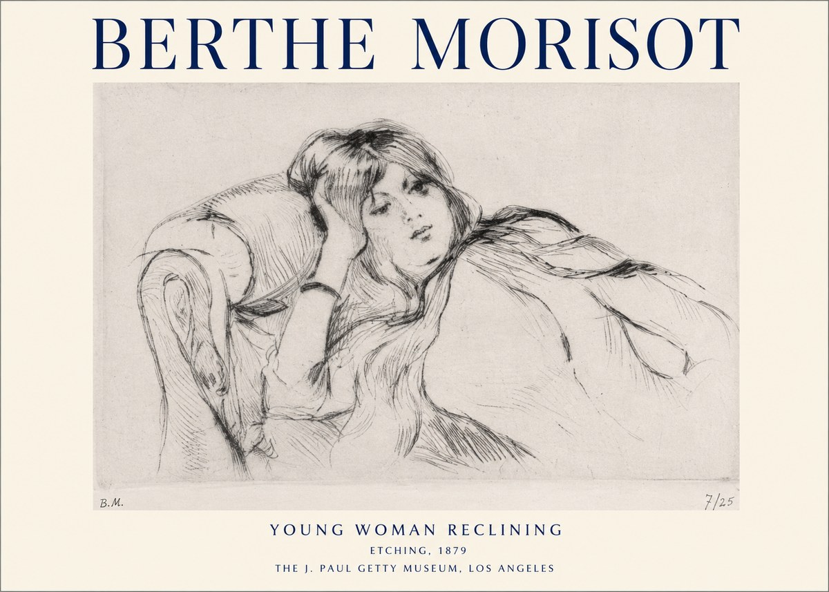 Berthe Morisot Young Woman Reclining I No1 - Poster