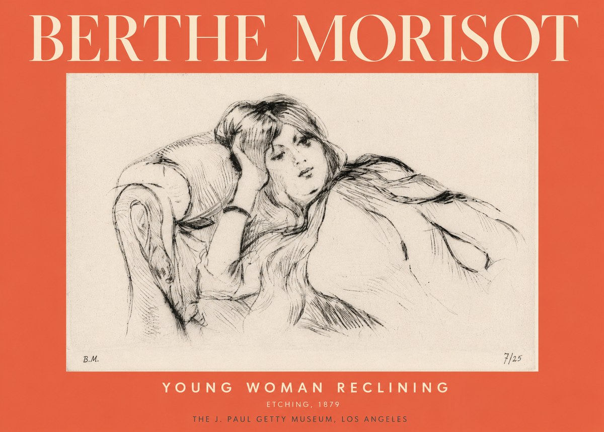 Berthe Morisot Young Woman Reclining I No3 - Poster