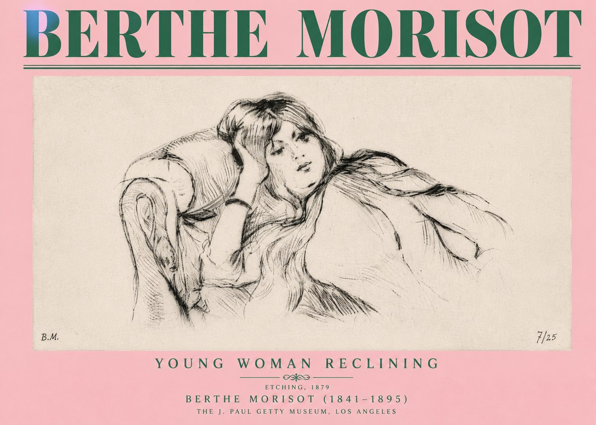 Berthe Morisot Young Woman Reclining I No4 - Poster