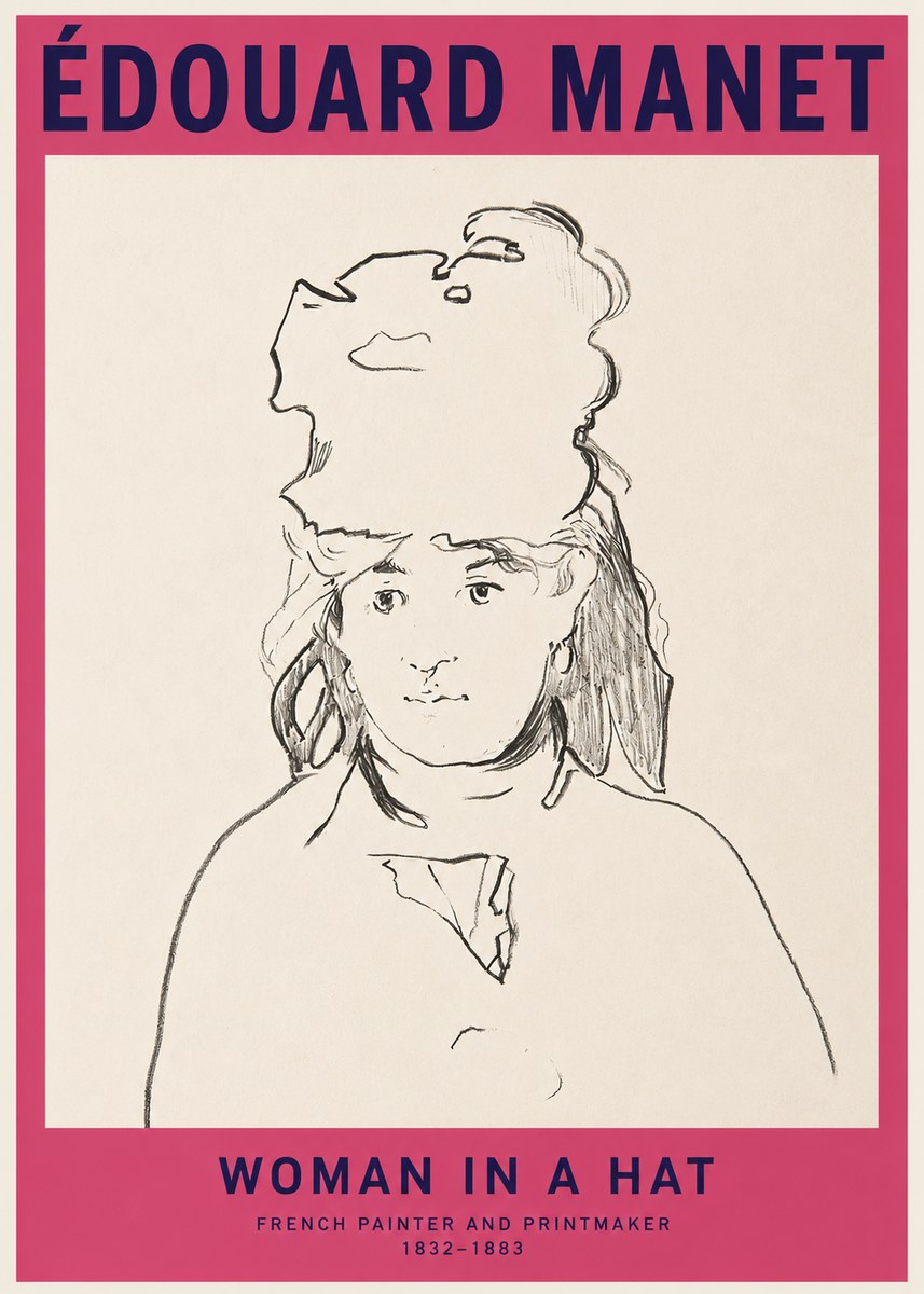 Édouard Manet Woman in a Hat No2 - Poster