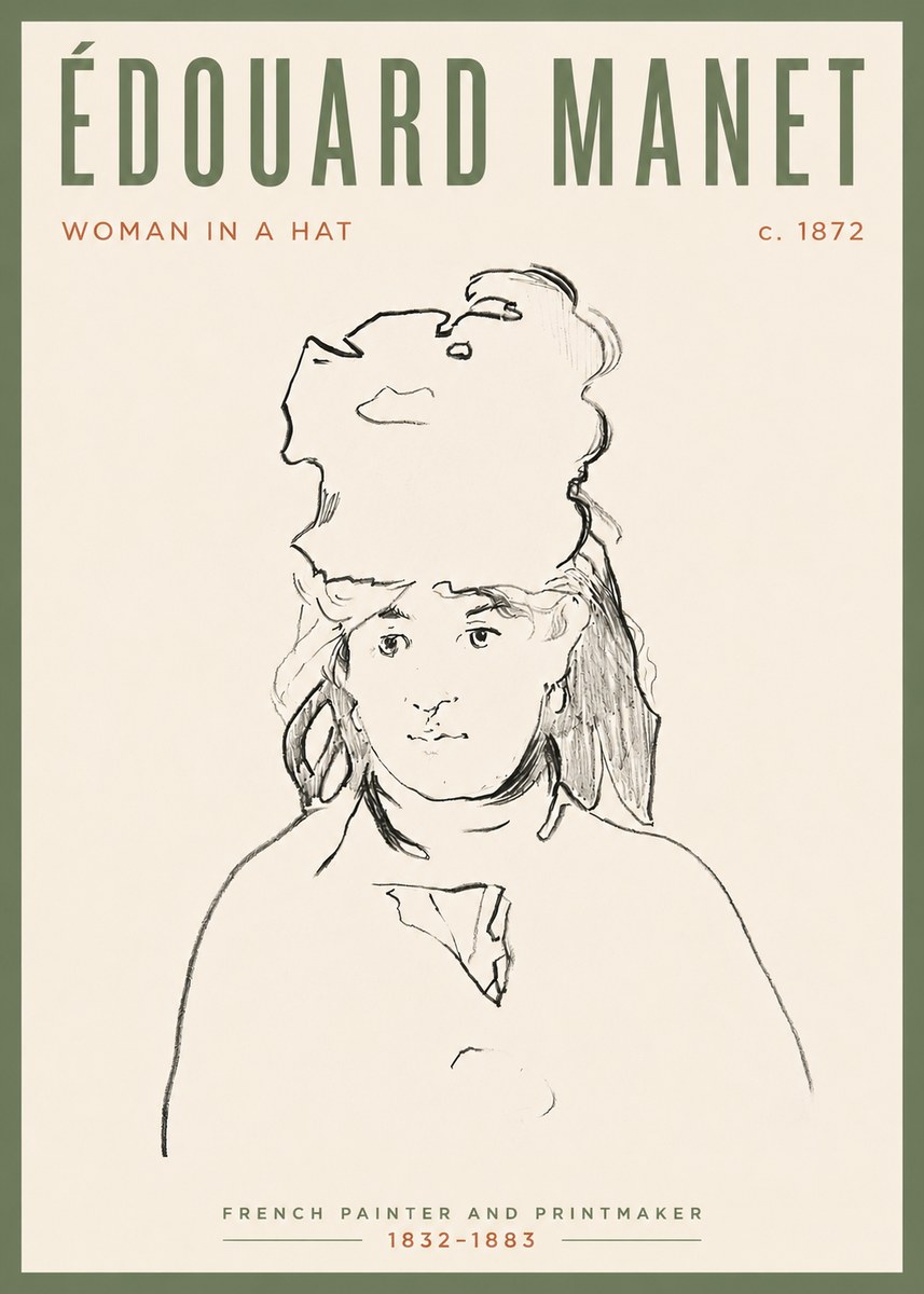 Édouard Manet Woman in a Hat No4 - Poster