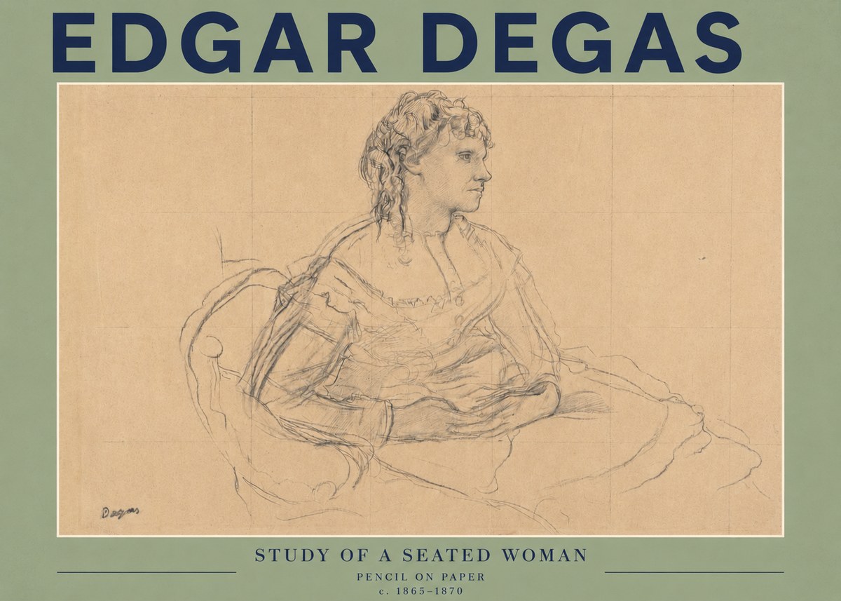 Edgar Degas Study of a Seated Woman No3 - Poster