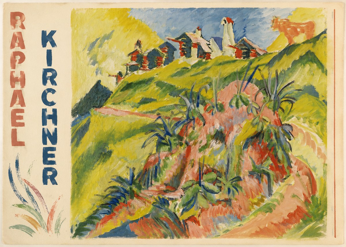 Raphael Kirchner Hillside Dwellings with Alpine Cow No5 - Poster