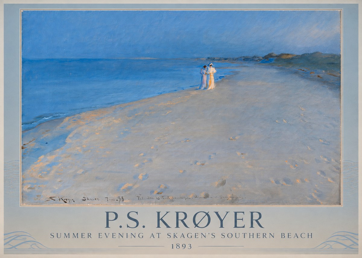 P.S. Krøyer Summer Evening at Skagen's Southern Beach No1 - Poster