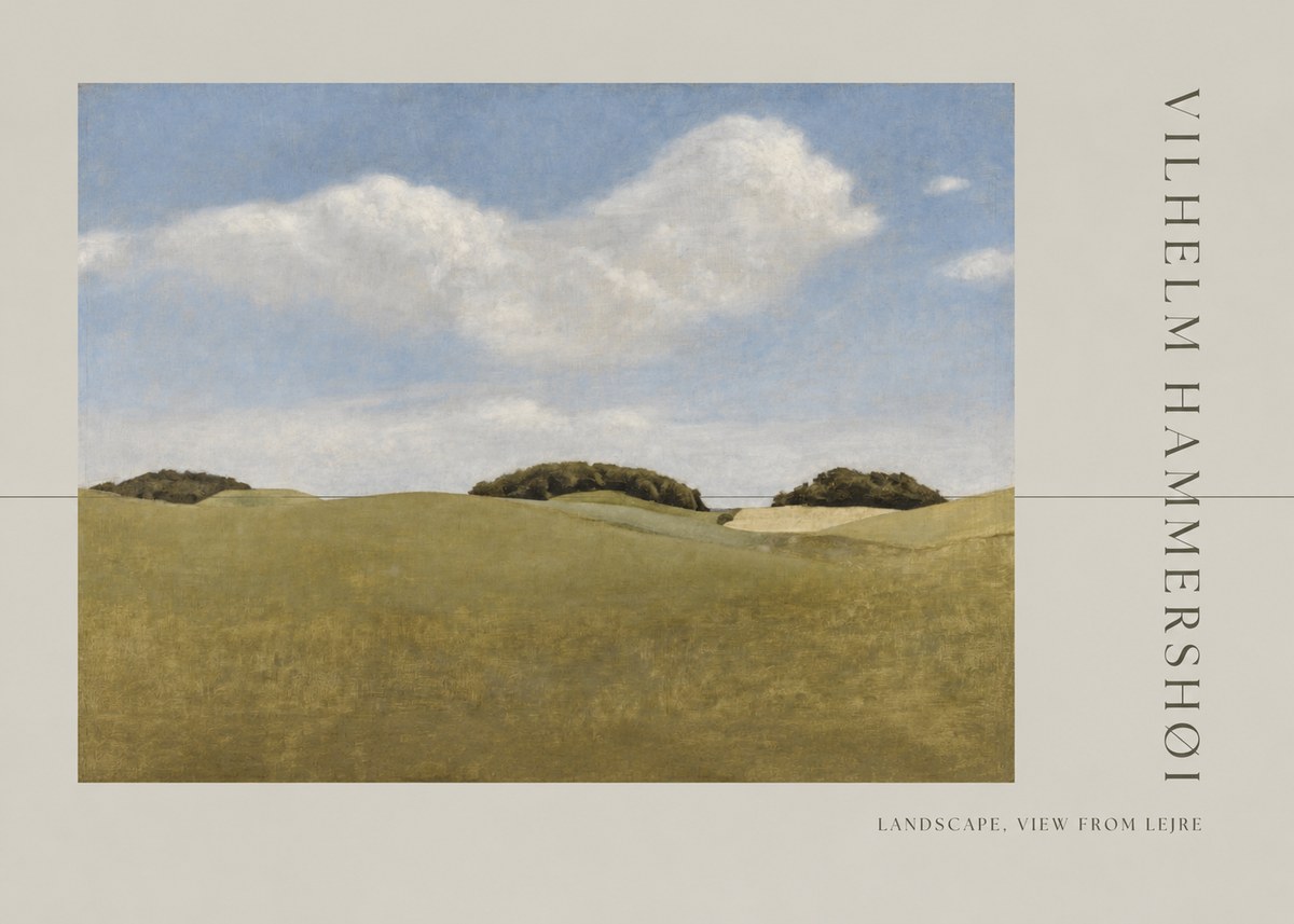Vilhelm Hammershøi Landscape, View from Lejre No2 - Poster