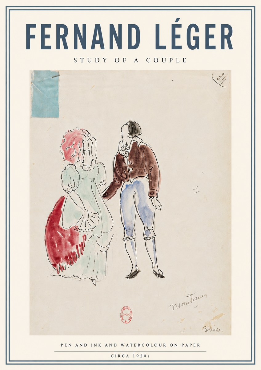 Fernand Léger Study of a Couple No6 - Poster