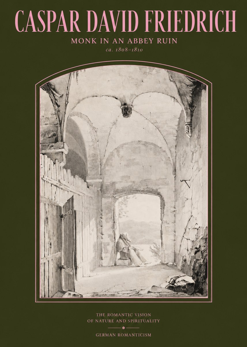 Caspar David Friedrich Monk in an Abbey Ruin No2 - Poster