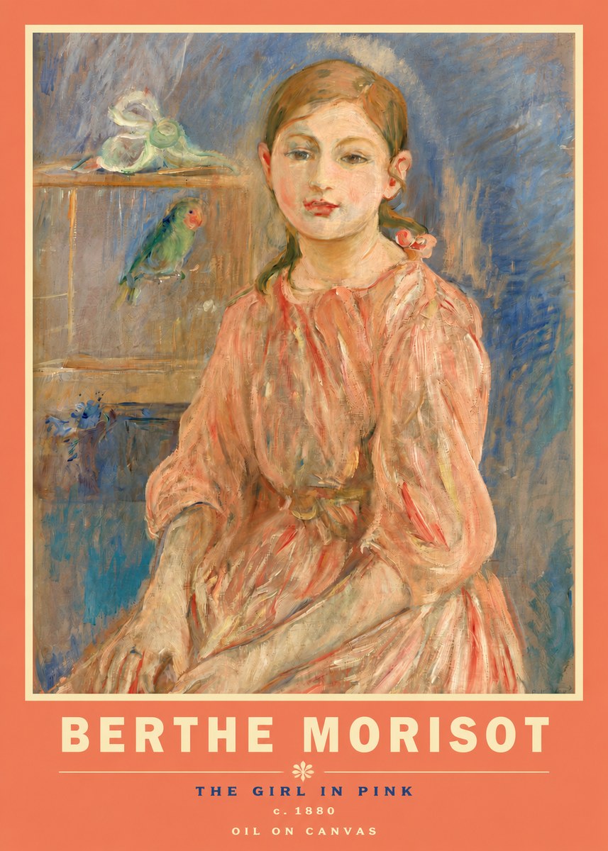 Berthe Morisot The Girl in Pink No3 - Poster