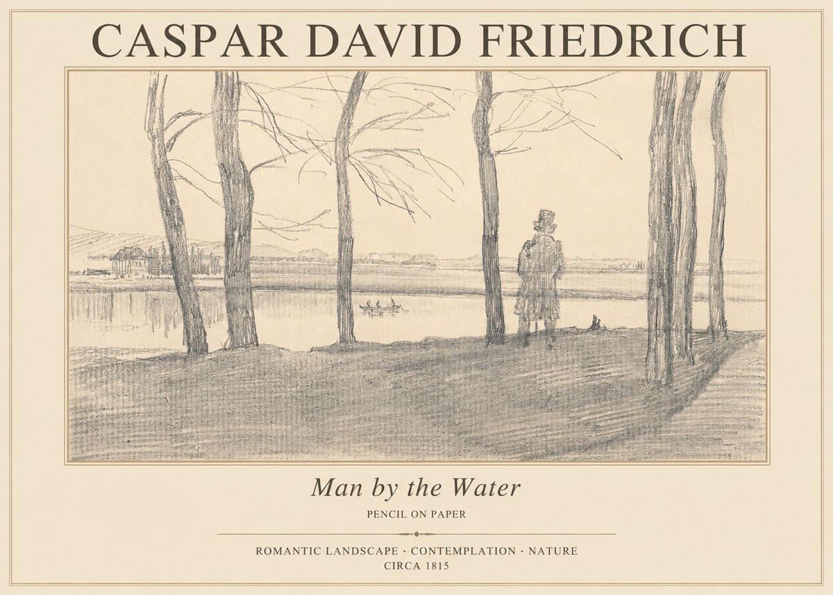 Caspar David Friedrich Man by the Water No1 - Poster