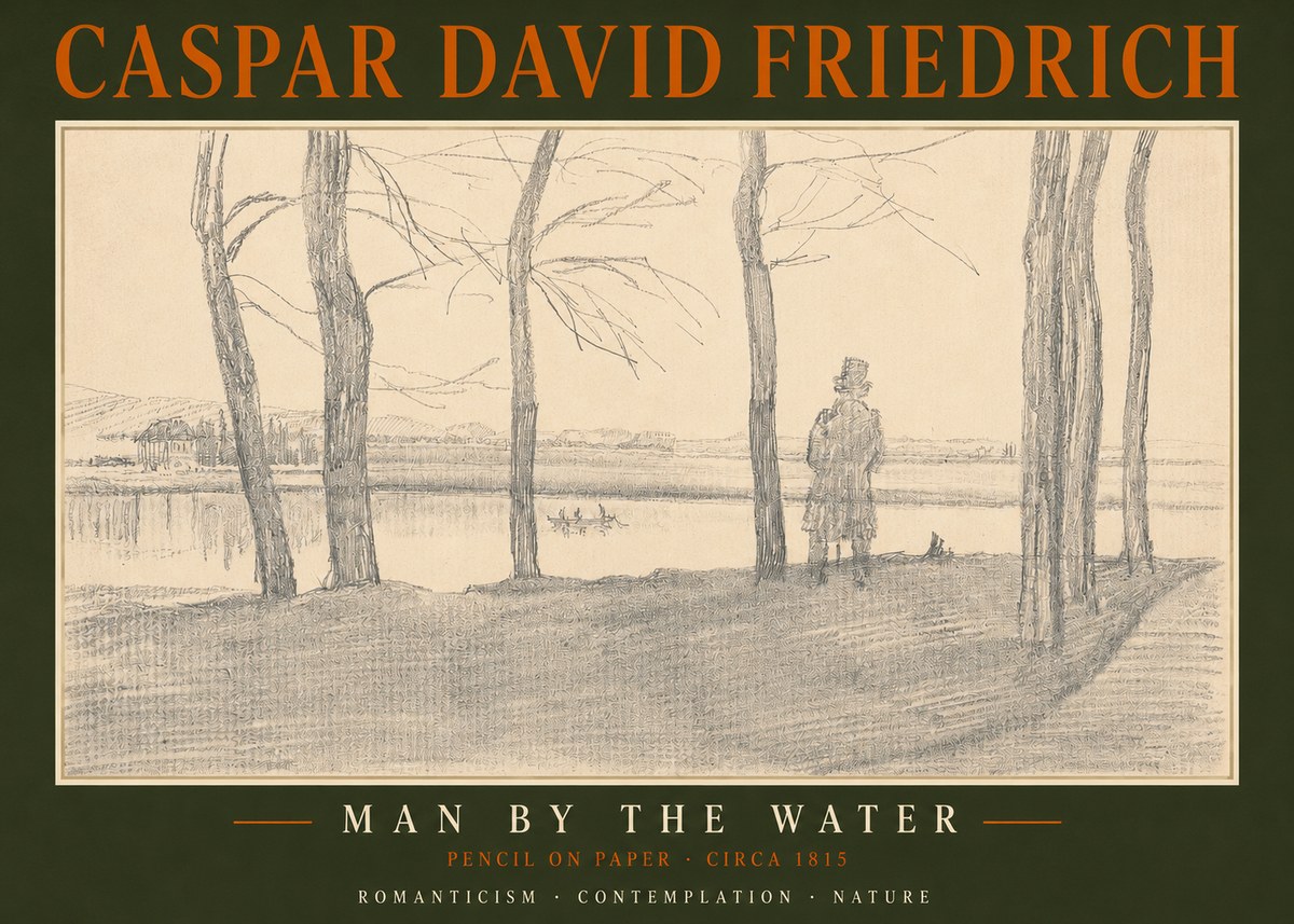 Caspar David Friedrich Man by the Water No2 - Poster