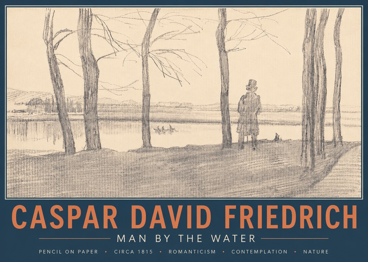 Caspar David Friedrich Man by the Water No4 - Poster