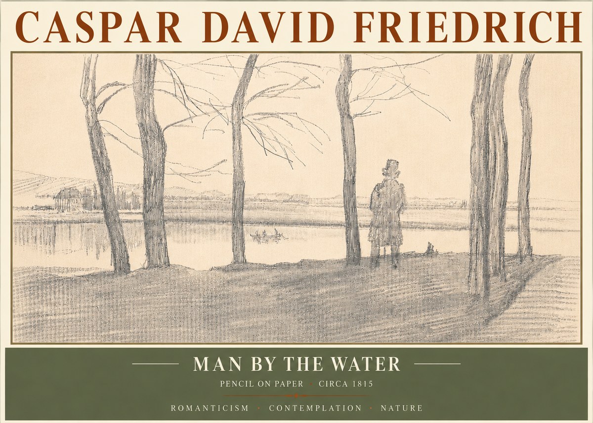 Caspar David Friedrich Man by the Water No5 - Poster