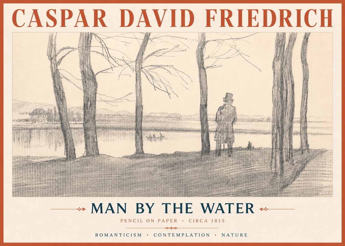 Caspar David Friedrich Man by the Water No6 - Poster
