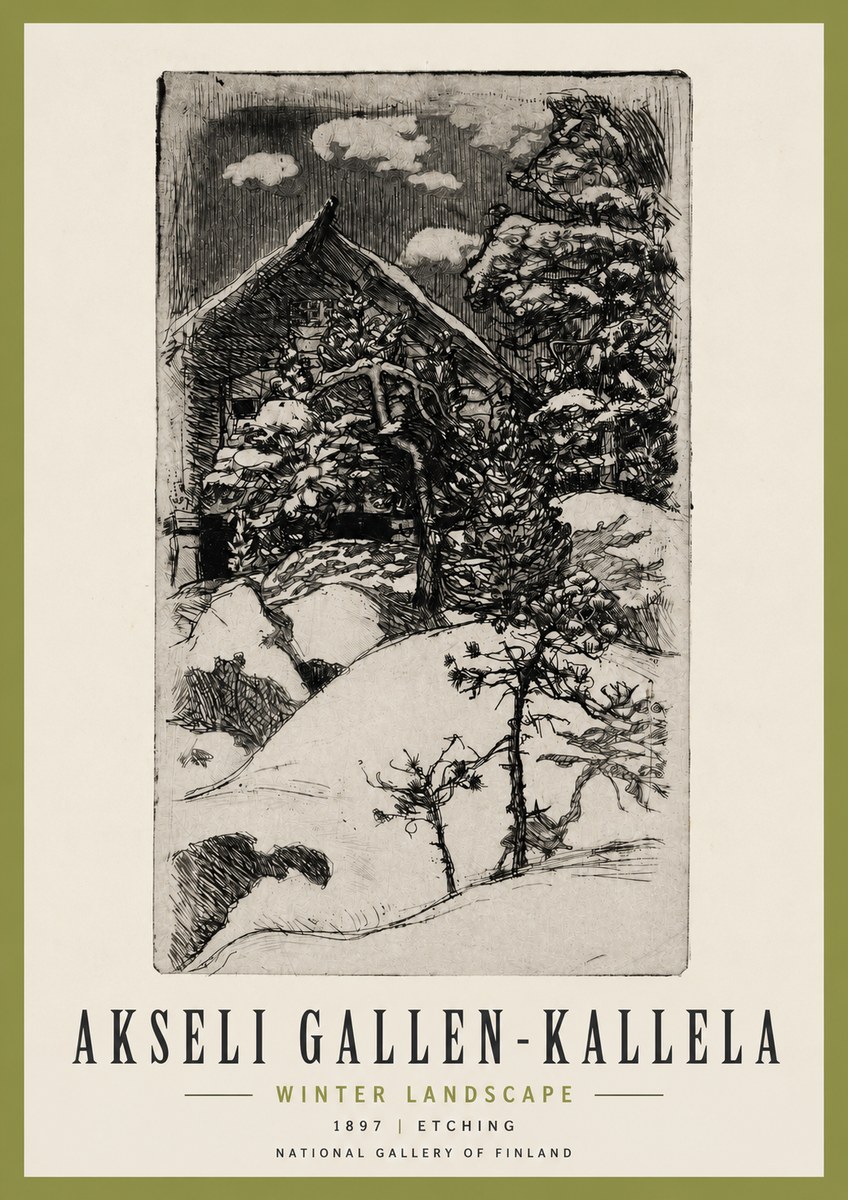 Akseli Gallen-Kallela Winter Landscape I No3 - Poster