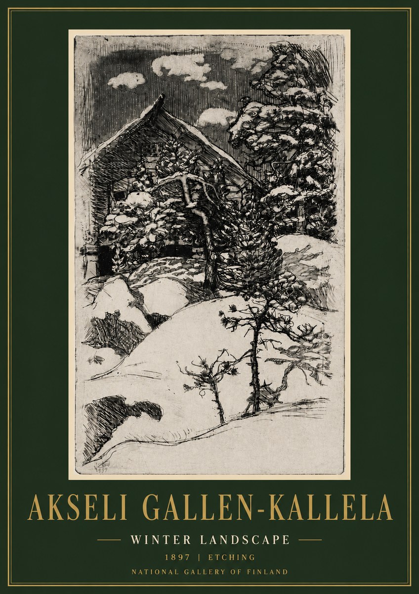 Akseli Gallen-Kallela Winter Landscape I No5 - Poster