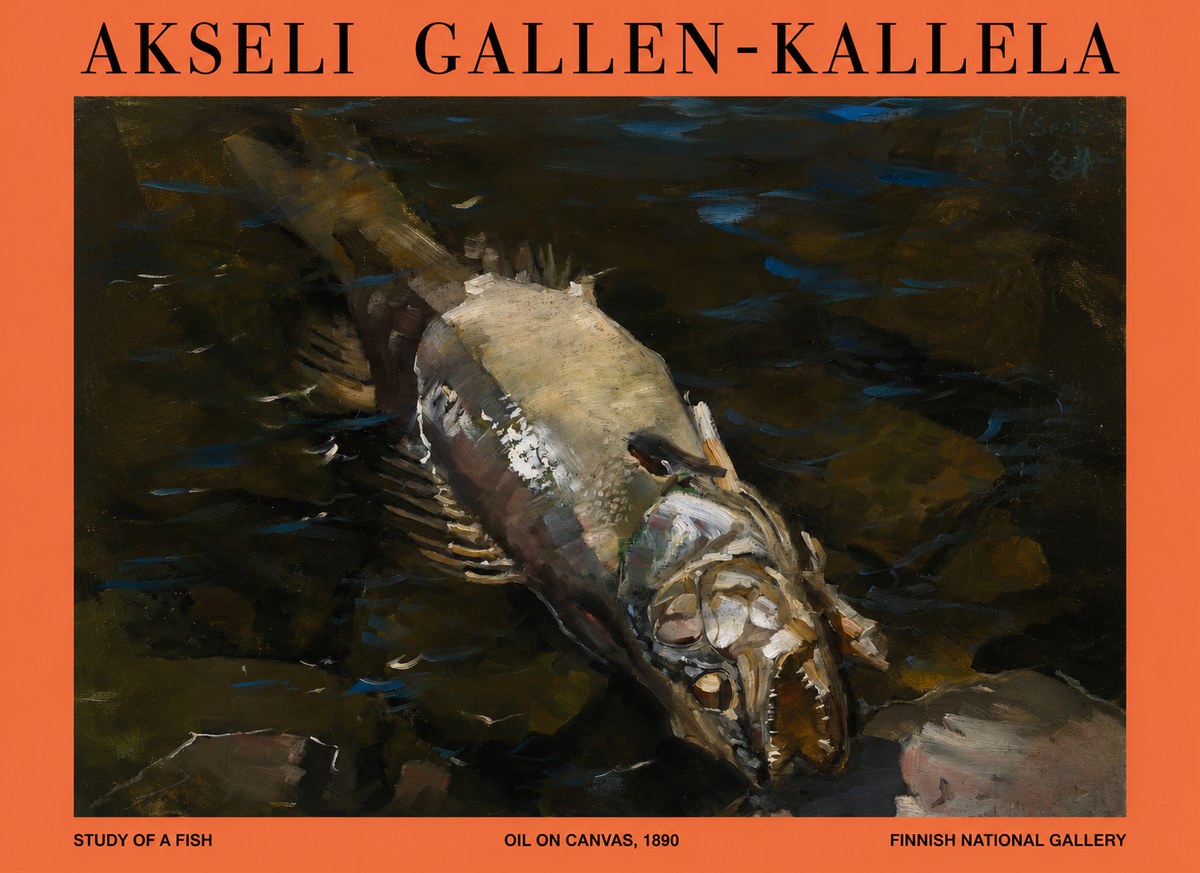 Akseli Gallen-Kallela Study of a Fish No1 - Poster