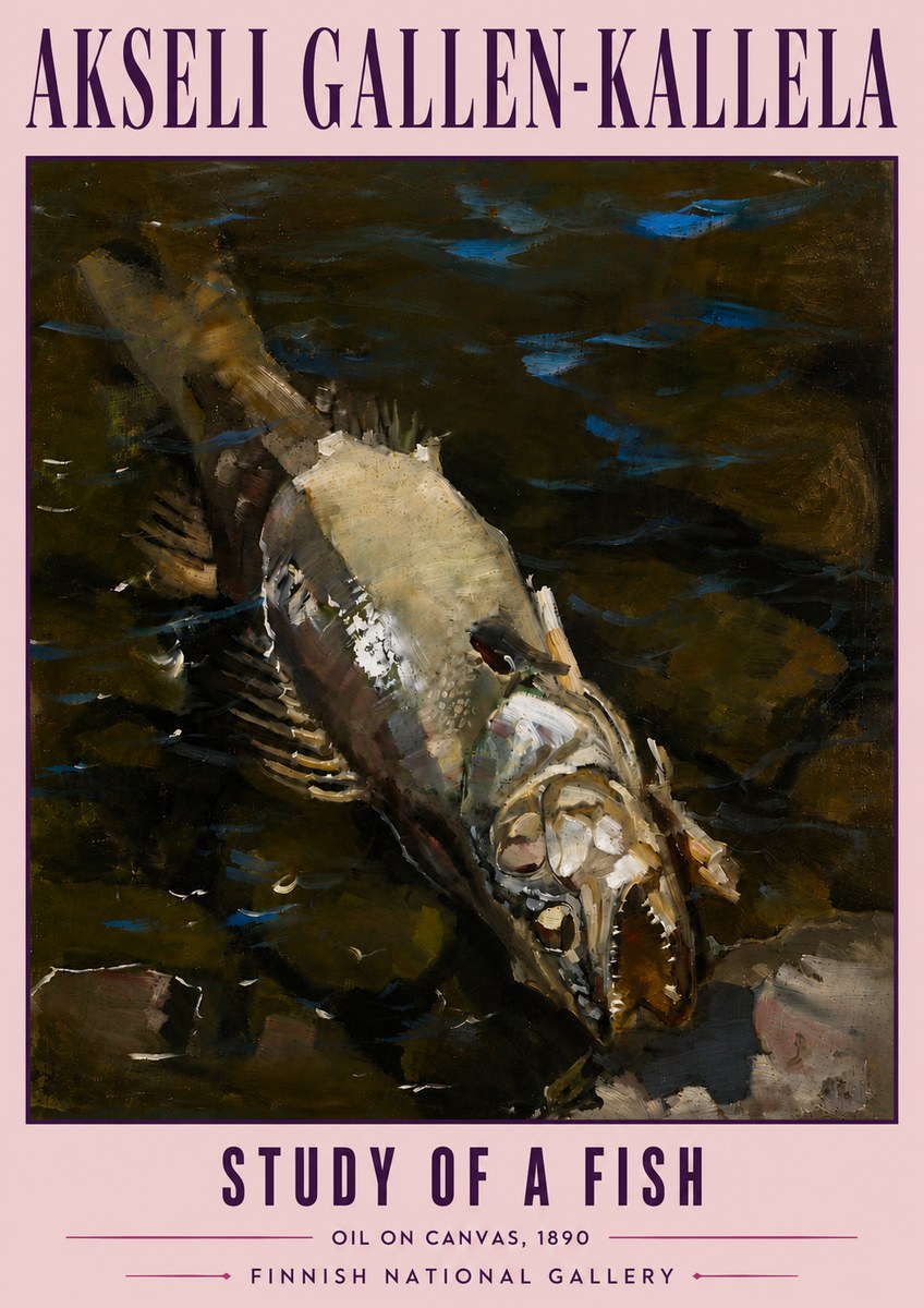 Akseli Gallen-Kallela Study of a Fish No5 - Poster