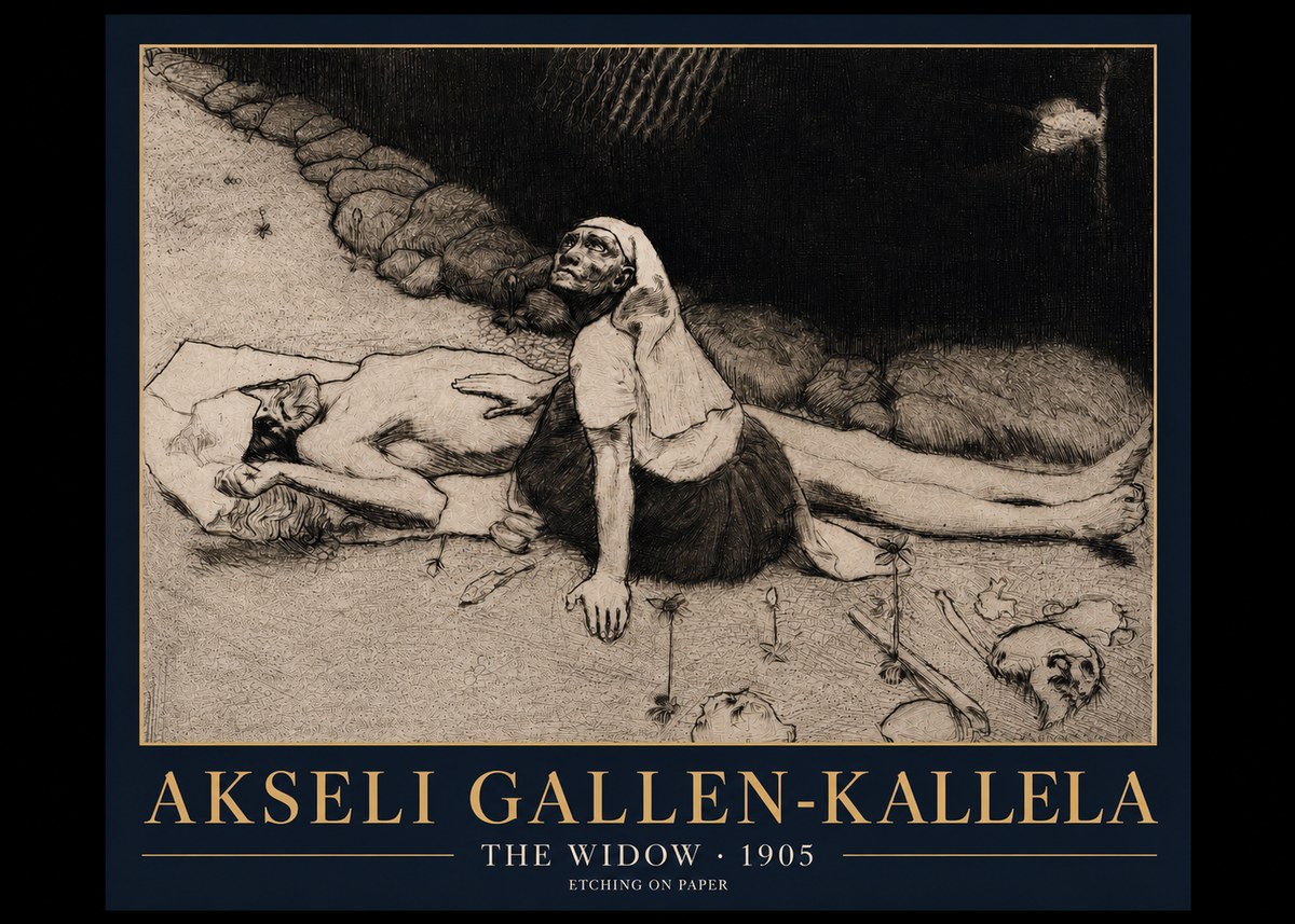 Akseli Gallen-Kallela The Widow No3 - Poster