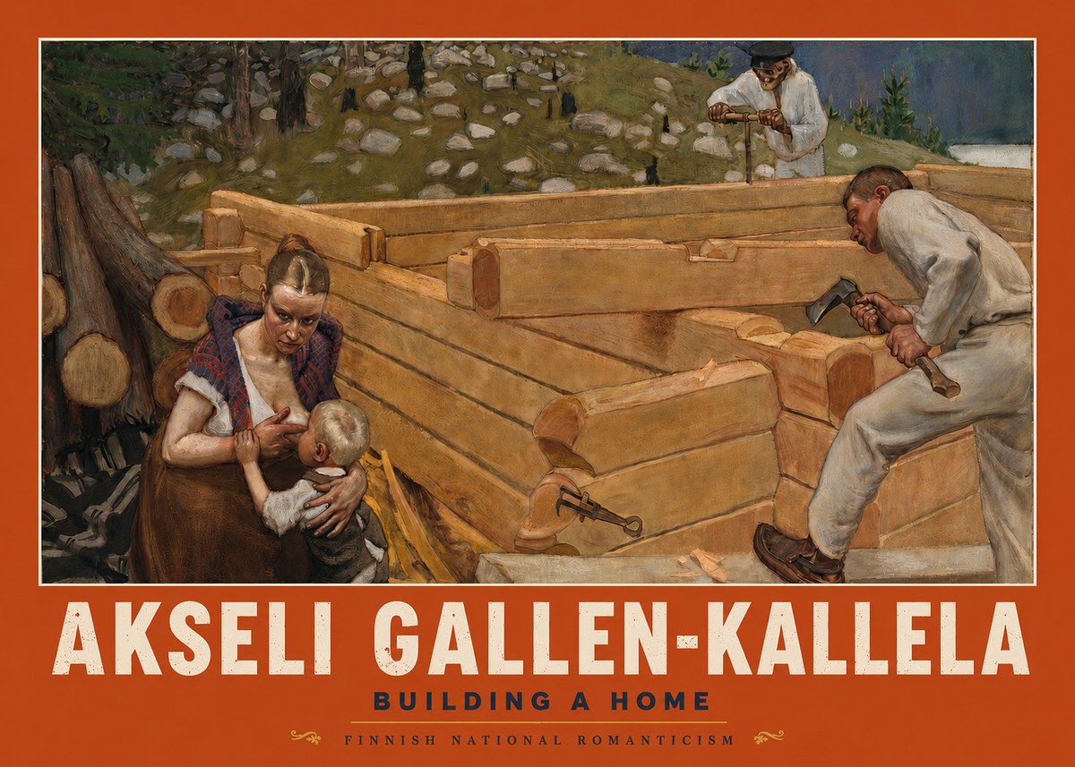 Akseli Gallen-Kallela Building a Home No2 - Poster