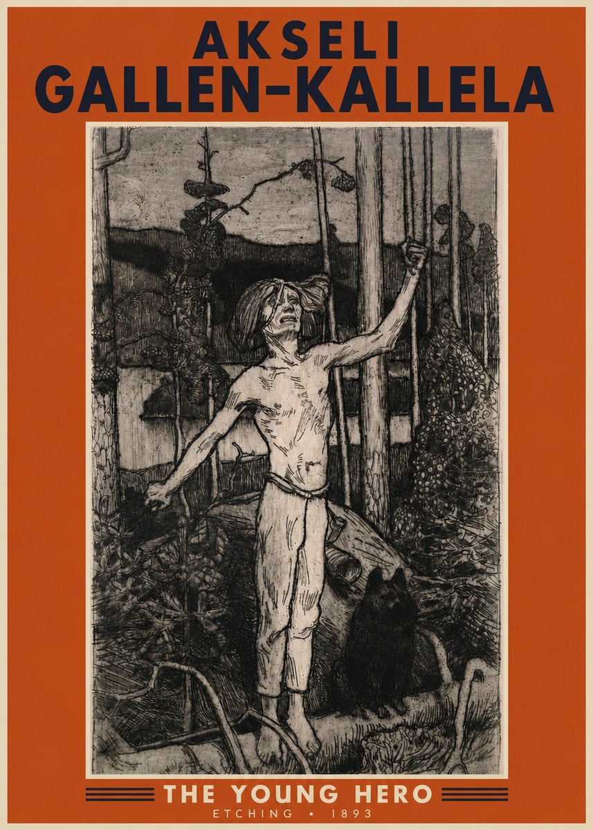 Akseli Gallen-Kallela The Young Hero No3 - Poster