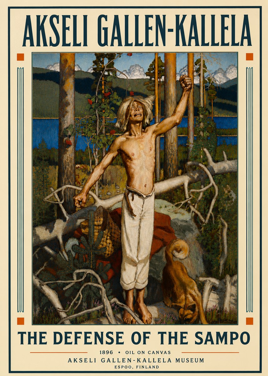 Akseli Gallen-Kallela The Defense of the Sampo No4 - Poster