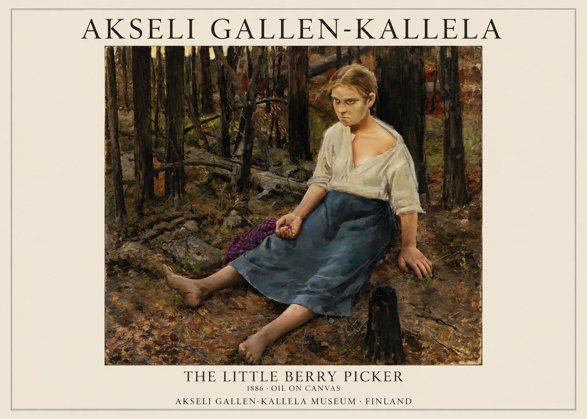 Akseli Gallen-Kallela The Little Berry Picker No1 - Poster