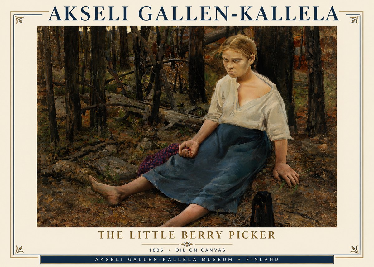 Akseli Gallen-Kallela The Little Berry Picker No4 - Poster